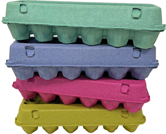 Vented Paper Pulp Egg Cartons - Assorted Colors