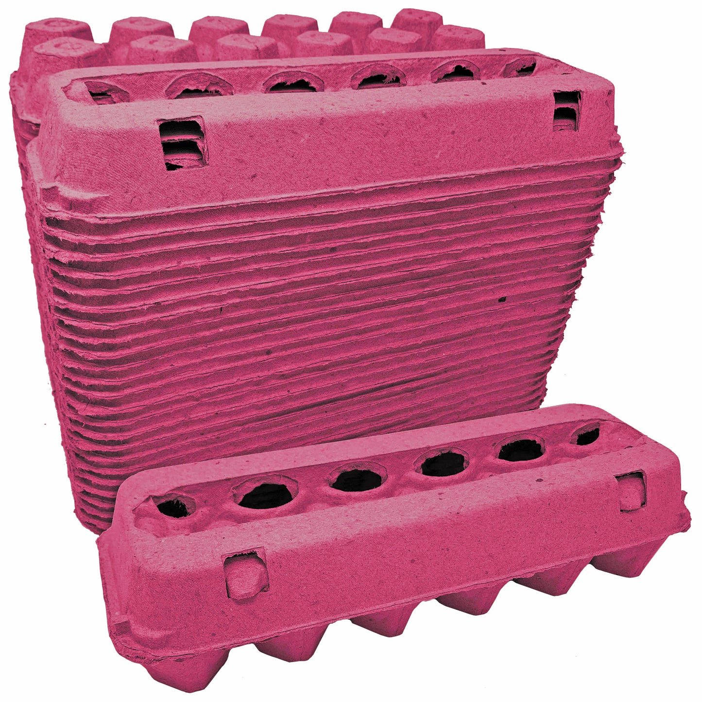 Vented Paper Pulp Egg Cartons – Holds 12 Eggs (Pink)