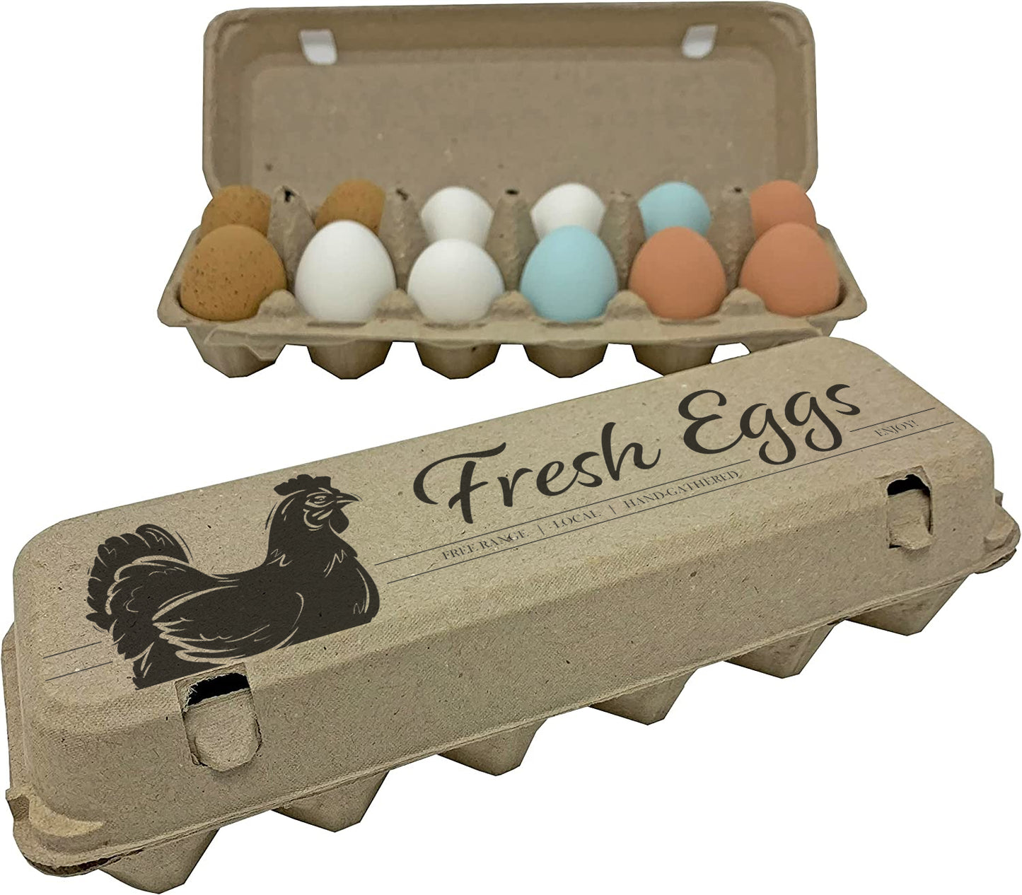 "Fresh Eggs" Flat Top Paper Egg Cartons