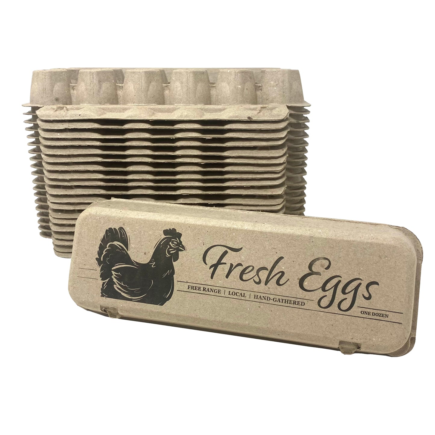 "Fresh Eggs" Flat Top Paper Egg Cartons