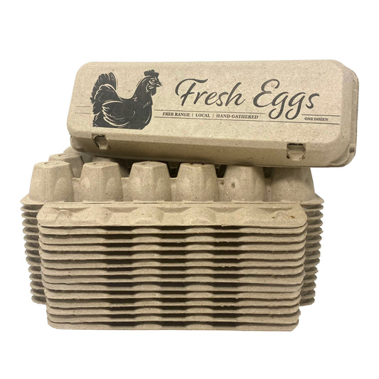 "Fresh Eggs" Flat Top Paper Egg Cartons