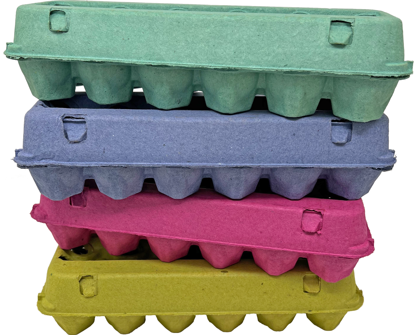 Vented Paper Pulp Egg Cartons - Assorted Colors