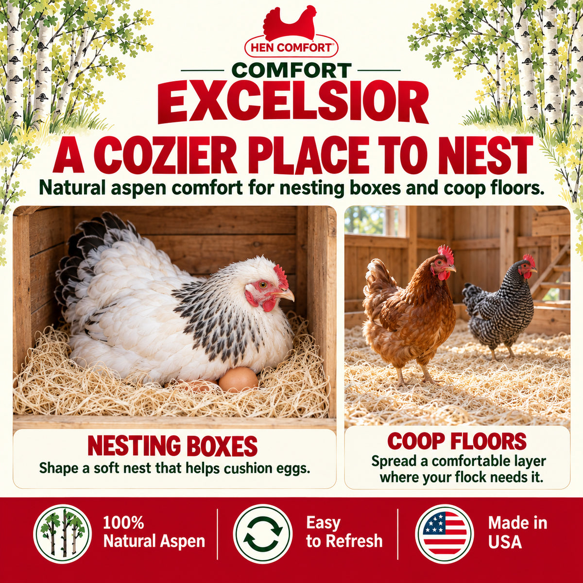 Comfort Excelsior – Natural Aspen Bedding | 5 Cubic Feet Expanded